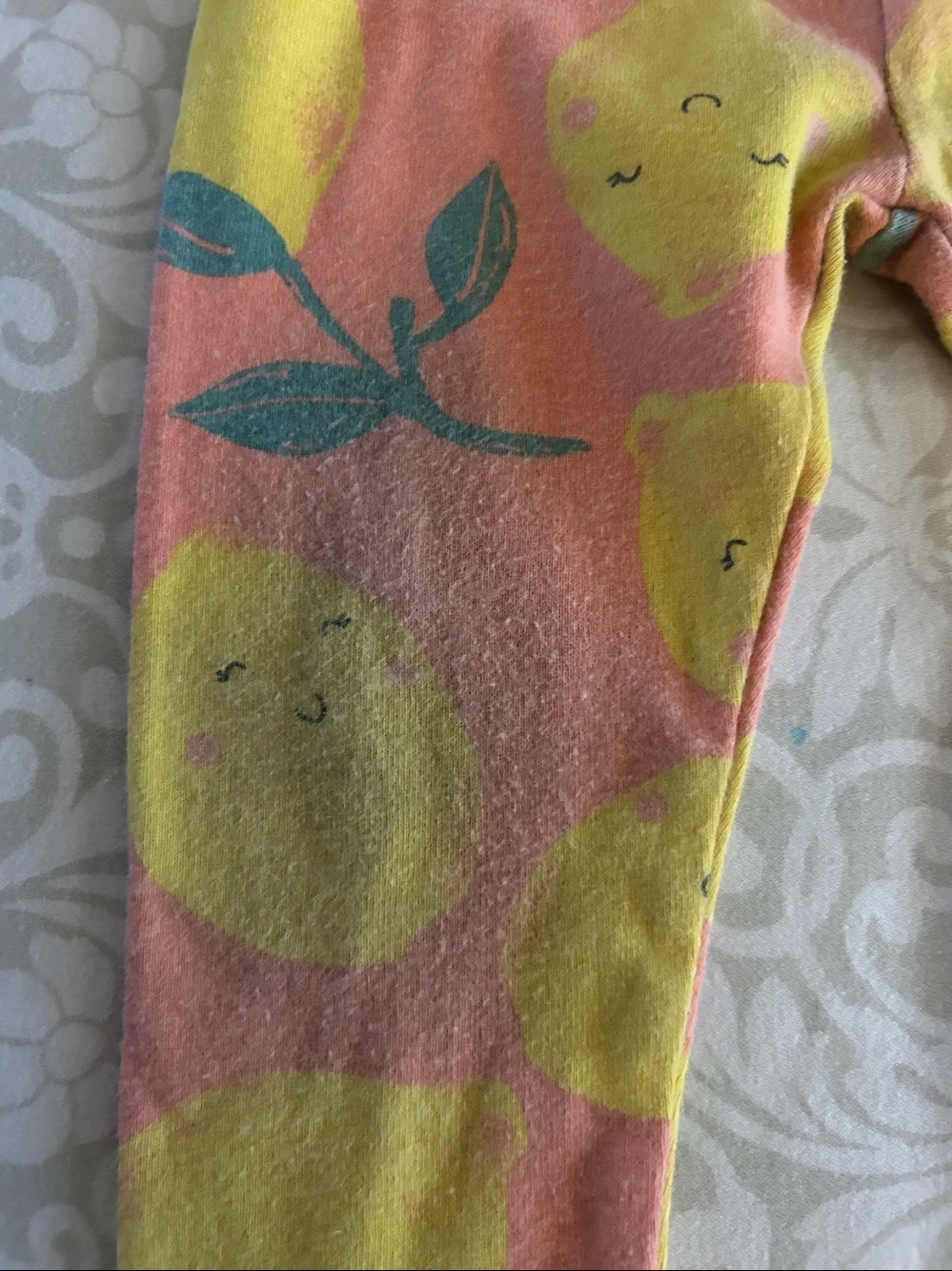 Carter's Pink and Yellow Lemon Print Two-Piece Pajama Set